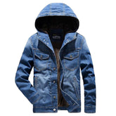 Outdoor hooded men jeans jacket